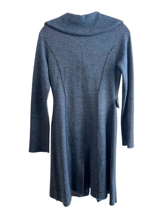 Charlie & Robin Size Small Blue & Multi Wool Blend Front Button Sweater Coat Blue & Multi / Small