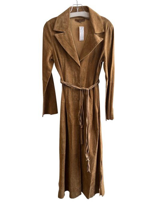 Arden B Size Small Desert Tan Leather Suede Snap Closure Belt V Neck Dress Desert Tan / Small