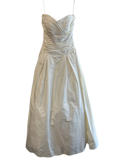 Christos New York Size EST 2 Off White Bustle back Strapless Tulle Wedding Dress Off White / EST 2