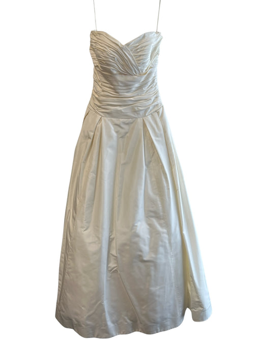 Christos New York Size EST 2 Off White Bustle back Strapless Tulle Wedding Dress Off White / EST 2