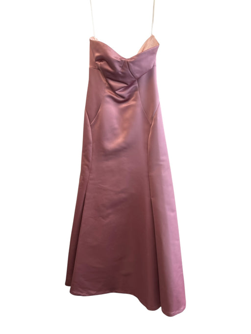 Vera Wang Size 10 Mauve Polyester Back Zip Strapless Tulle Gown Mauve / 10