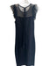 Red Valentino Size Est Small Black Viscose Tie Back Tulle details Bodycon Dress Black / Est Small
