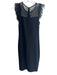 Red Valentino Size Est Small Black Viscose Tie Back Tulle details Bodycon Dress Black / Est Small