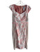 Beguile Byron Lars Size 2 White & Peach Cotton Back Zip Sleeveless Dress White & Peach / 2