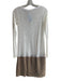 LPL Size Medium white & tan Cotton & Polyester Long Sleeve Wide Neck Dress white & tan / Medium