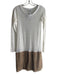 LPL Size Medium white & tan Cotton & Polyester Long Sleeve Wide Neck Dress white & tan / Medium