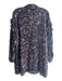 IRO Size 36 Black & Purple Silk Abstract Floral Long Sleeve Tie At Neck Top Black & Purple / 36