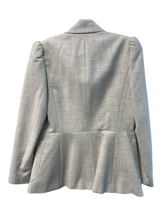 Rebecca Taylor Size 4 Light Gray Viscose Snap Closure Front Pockets Blazer Light Gray / 4