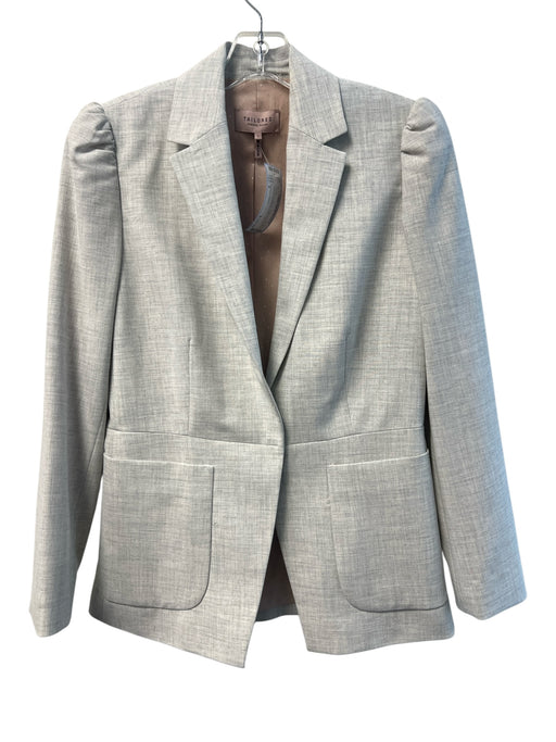 Rebecca Taylor Size 4 Light Gray Viscose Snap Closure Front Pockets Blazer Light Gray / 4