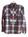 J Crew Size 4 Red, White & Multi Cotton Plaid Long Sleeve Button Down Top Red, White & Multi / 4