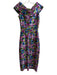 Chiara Boni Size 42 Multi Polyamide Floral Off Shoulder Body Con Dress Multi / 42