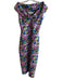 Chiara Boni Size 42 Multi Polyamide Floral Off Shoulder Body Con Dress Multi / 42