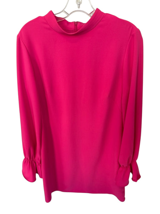 Amanda Uprichard Size M Hot pink Polyester Mock Neck Long Bell Sleeve Dress Hot pink / M