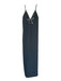 Cinq a Sept Size 10 Black & Silver Triacetate Spaghetti Strap Bow slit Gown Black & Silver / 10