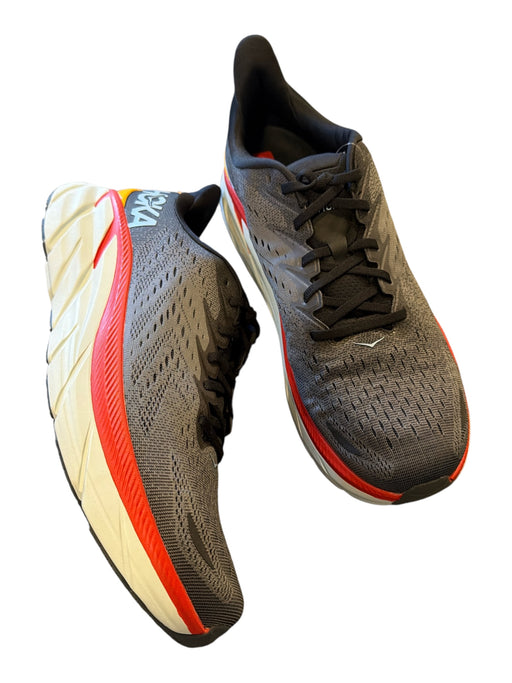 Hoka Shoe Size 13D New Gray & Red Canvas Perforated Athletic Men's Sneakers Gray & Red / 13D