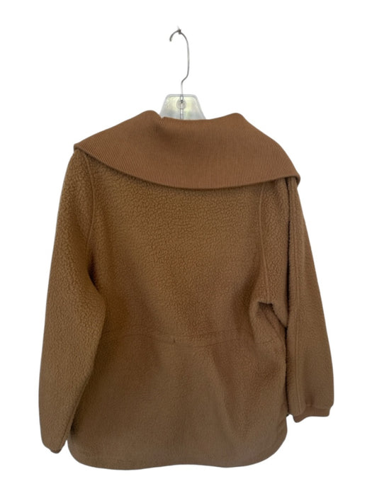Varley Size M Camel Recycled Polyester Half Zip Fuzzy Gold Hardware Jacket Camel / M