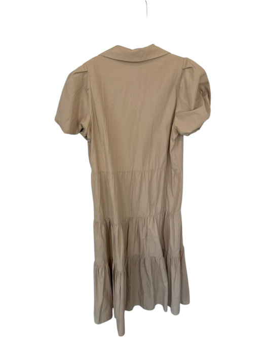 Brochu Walker Size M Tan Polyester Blend Short Balloon Sleeve Collar Maxi Dress Tan / M