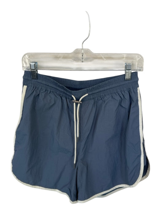 Varley Size M Slate Blue Nylon High Waist Piping Drawstring Athletic Shorts Slate Blue / M