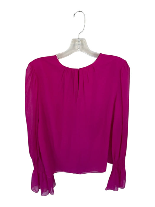 Frame Size M Magenta Silk Long Sleeve Bell Sleeve Top Magenta / M