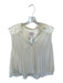 Cinq a Sept Size S Cream Polyester & Silk Shoulder Pads Acordian Pleated Top Cream / S