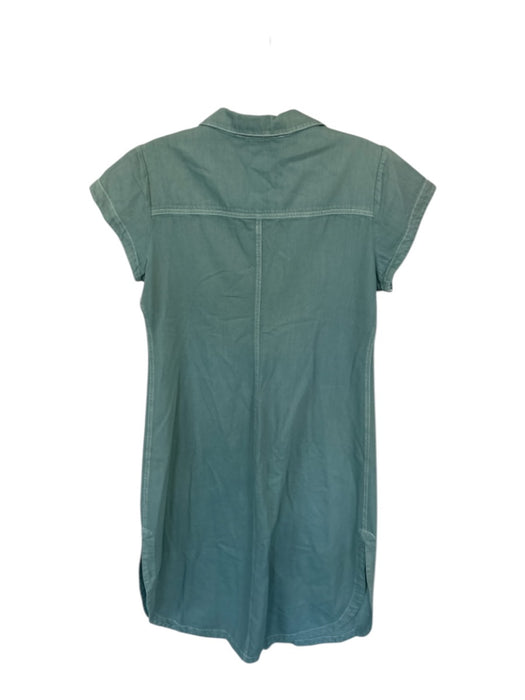 Anna Cate Size M Sage green Cotton Short Sleeve Button Down Denim Maxi Dress Sage green / M