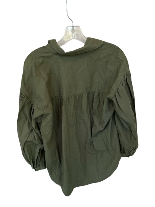 Rails Size S Olive Green Cotton Long Balloon Sleeve Solid Button Down Top Olive Green / S