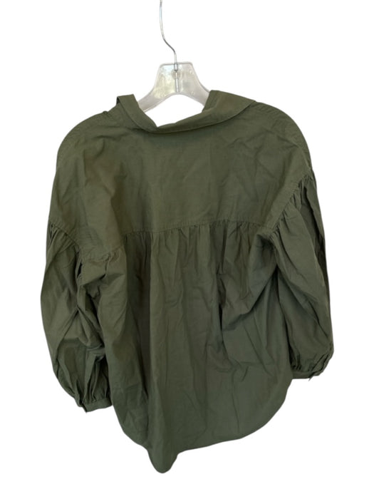 Rails Size S Olive Green Cotton Long Balloon Sleeve Solid Button Down Top Olive Green / S