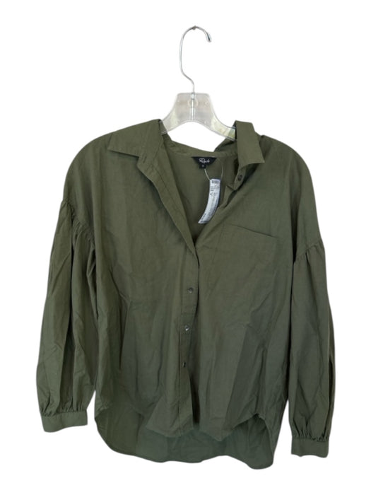 Rails Size S Olive Green Cotton Long Balloon Sleeve Solid Button Down Top Olive Green / S