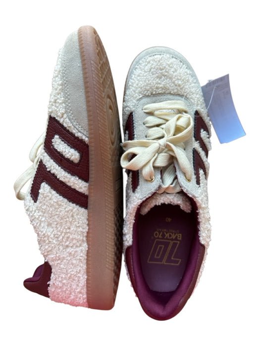 Back 70 Shoe Size 40 Cream & Maroon Leather & Faux Fur Faux Shearling Sneakers Cream & Maroon / 40