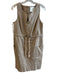 Maeve Size 4 Khaki Linen Blend Sleeveless Back Zip Front Closure Dress Khaki / 4