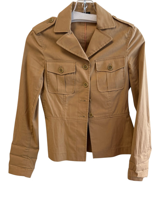 Theory Size 0 Orange Rayon Blend Front Button Safari Jacket Orange / 0