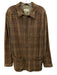 Zegna AS IS Brown Cotton Blend Plaid 2 Button Men's Blazer Brown / L