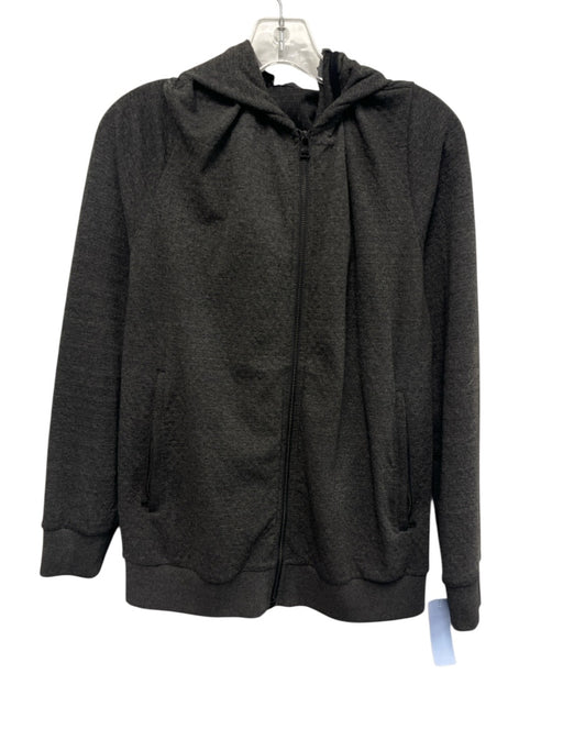 Theory Size M Dark Gray Cotton Blend Solid Hoodie Zip Up Men's Jacket Dark Gray / M