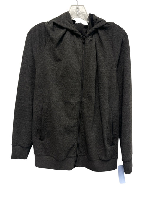 Theory Size M Dark Gray Cotton Blend Solid Hoodie Zip Up Men's Jacket Dark Gray / M