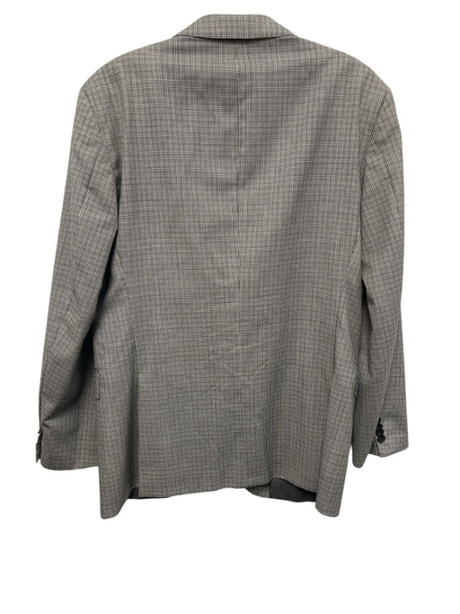 Boss Gray & White Wool Blend Plaid 2 Button Men's Blazer Gray & White / 38R