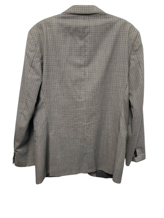 Boss Gray & White Wool Blend Plaid 2 Button Men's Blazer Gray & White / 38R