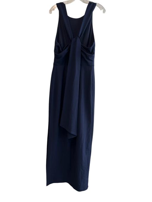 BHLDN Size 10 Navy Polyester & Spandex Side Slit Solid Halter Neck Dress Navy / 10