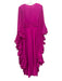 Le Fafo Size 40 Sable Polyester Chiffon Pleated Waist Long Flare Sleeve Gown Sable / 40