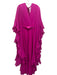 Le Fafo Size 40 Sable Polyester Chiffon Pleated Waist Long Flare Sleeve Gown Sable / 40