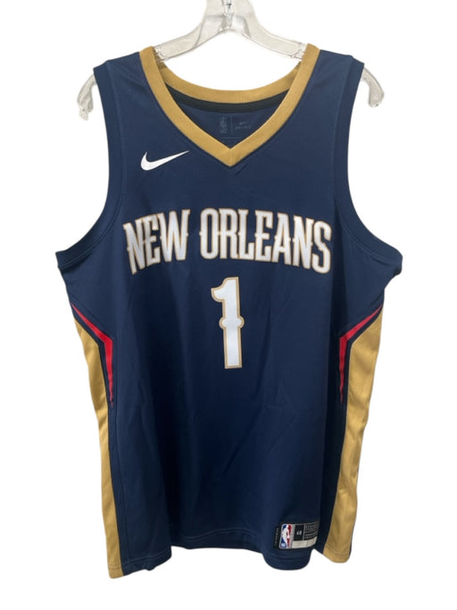 Nike NWT Size 48 Blue & Beige Synthetic Mesh Basketball Men's Tank Top Blue & Beige / 48