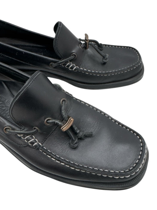 Ferragamo Shoe Size 12 Black Leather Solid Slip On Men's Shoes Black / 12