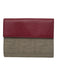 Fendi Beige & Red Canvas & Leather Snap Button Closure Logo Monogram Wallets Beige & Red