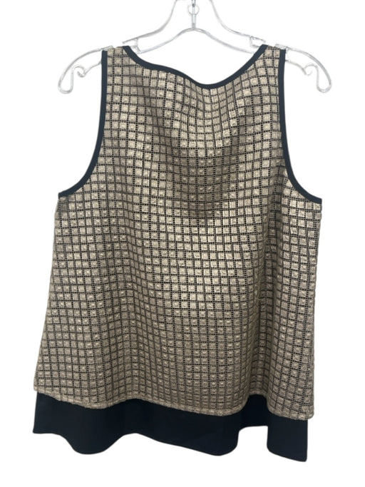 Ann Mashburn Size M Black & Gold Polyester Metallic Geometric Sleeveless Top Black & Gold / M
