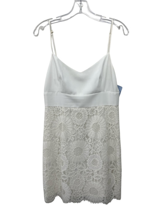 Trina Turk Size 8 White Cotton Blend Lace Overlay Floral Shawl Mini Dress Set White / 8