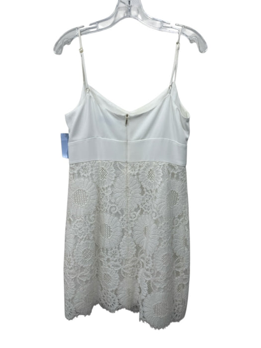 Trina Turk Size 8 White Cotton Blend Lace Overlay Floral Shawl Mini Dress Set White / 8