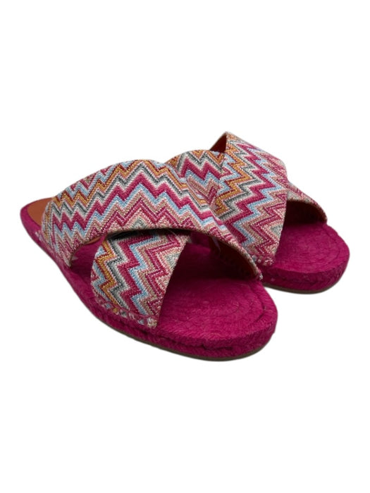 Missoni Shoe Size 39 Pink & Multi textile upper Chevron Metallic Thread Sandals Pink & Multi / 39