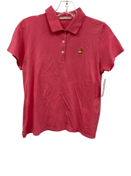 Fairway & Greene Size M Coral Pink Cotton Blend Pique Cap Sleeve Polo Top Coral Pink / M