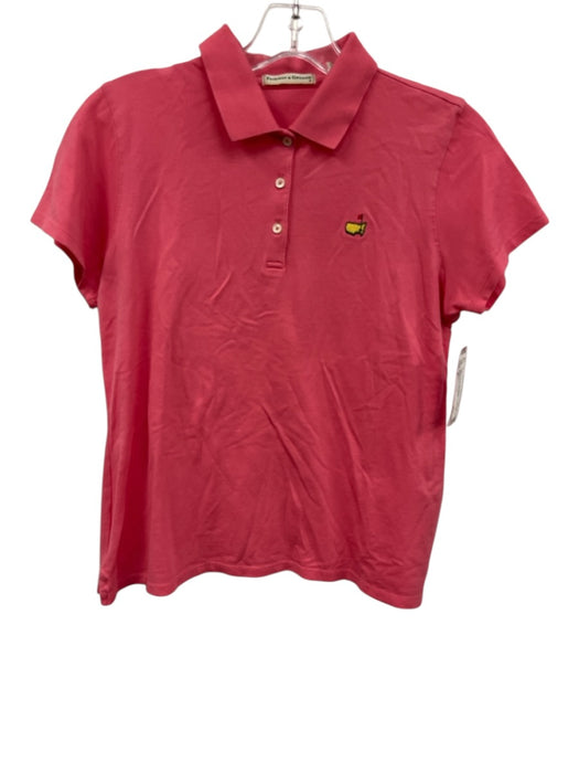 Fairway & Greene Size M Coral Pink Cotton Blend Pique Cap Sleeve Polo Top Coral Pink / M