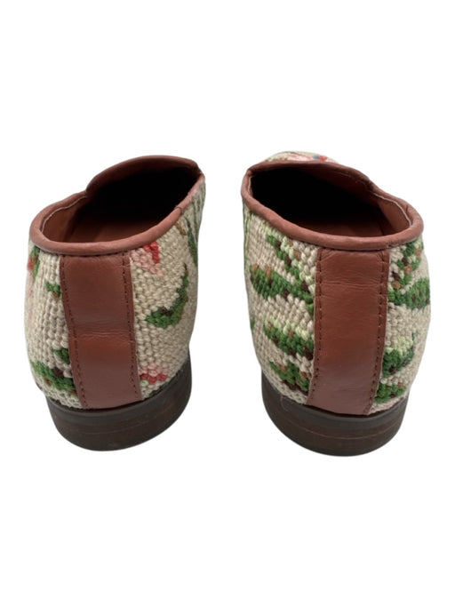By Paige Shoe Size 6 Beige, Green, Pink Textile Needlepoint Floral Loafer Flats Beige, Green, Pink / 6