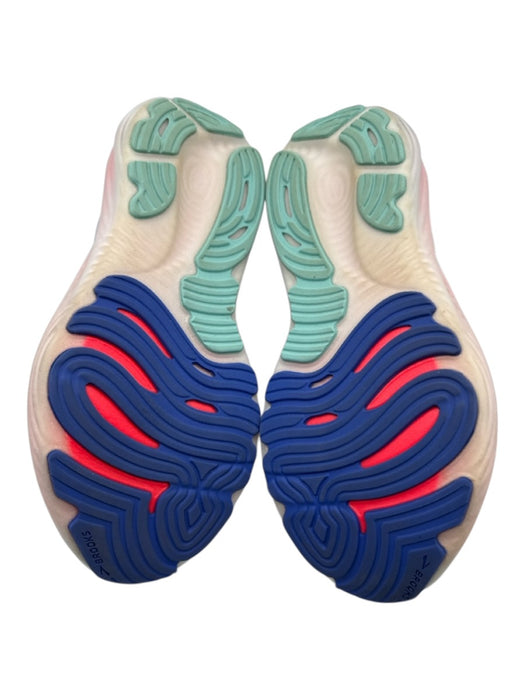 Brooks Shoe Size 11 Pale Blue, Green & Red Synthetic Mesh Ombre Running Sneakers Pale Blue, Green & Red / 11